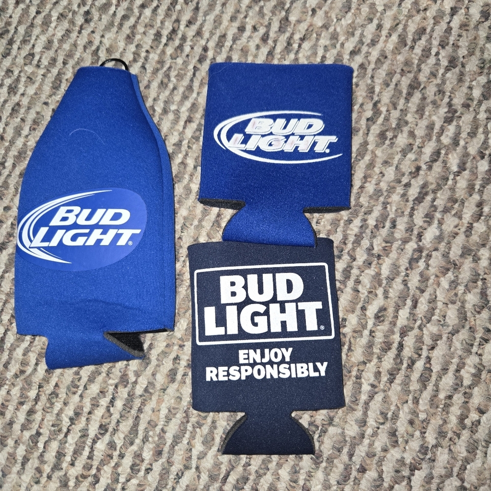 Bud Light Blue Can Koozie Set